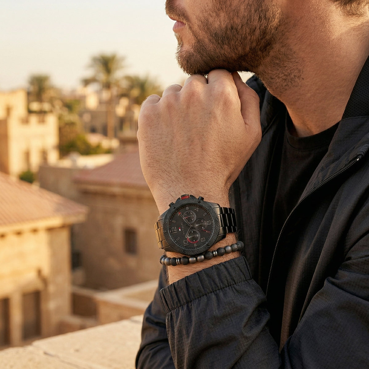 Tommy Hilfiger Blaze 1792030 Multi-Function Black Dial Men's Black Steel Watch
