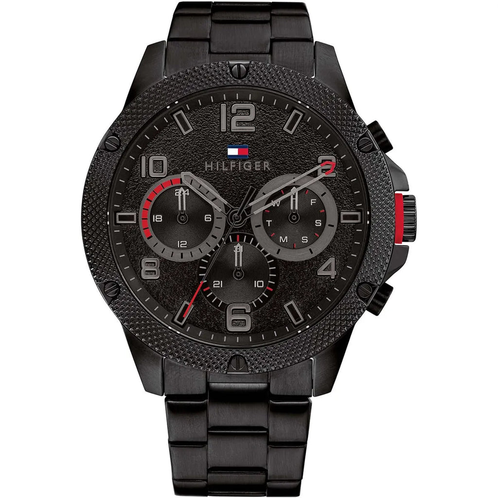 Tommy Hilfiger Blaze 1792030 Multi-Function Black Dial Men's Black Steel Watch