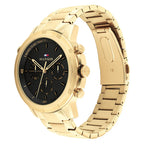 Tommy Hilfiger Troy 1792109 Multi-Function Black Dial Men's Gold-Tone Watch