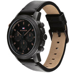 Tommy Hilfiger Troy 1792110 Multi-Function Black Dial Men's Black Leather Watch