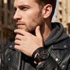 Tommy Hilfiger Troy 1792110 Multi-Function Black Dial Men's Black Leather Watch