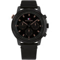 Tommy Hilfiger Troy 1792110 Multi-Function Black Dial Men's Black Leather Watch
