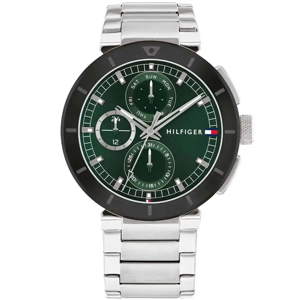 Tommy Hilfiger Lorenzo 1792117 Silver-Tone Green Dial Men's Watch