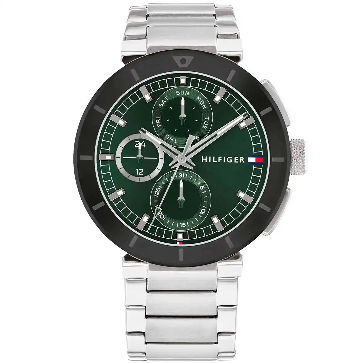 Tommy Hilfiger Lorenzo 1792117 Silver-Tone Green Dial Men's Watch