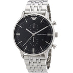 Emporio Armani Gianni AR0389 Black Dial Silver Chronograph Watch