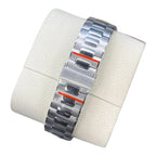 PATEK PHILIPPE CHRONOGRAPH WATCH black WITH STAINLESS STEEL SILVER BELT