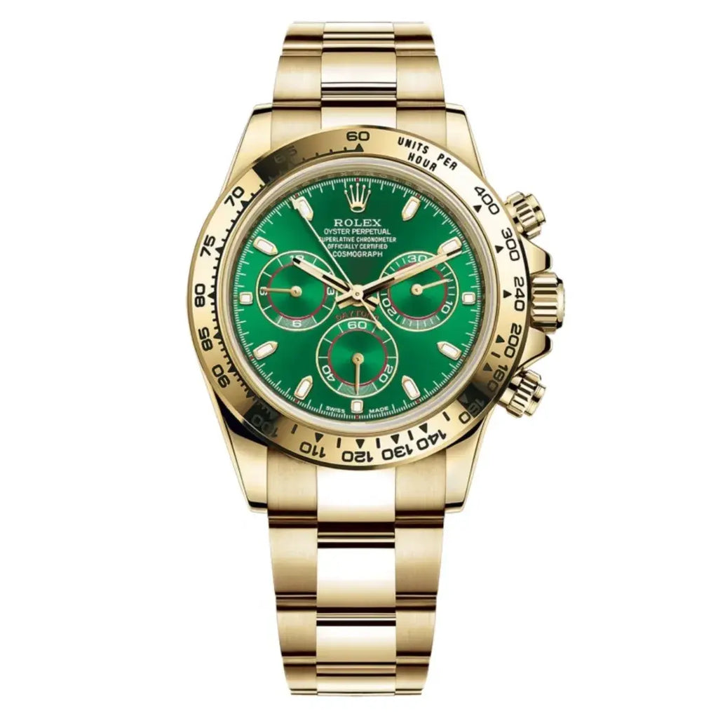 Rolex Cosmograph Daytona – Green Dial with Full Gold Oyster Bracelet