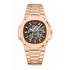 Patek Philippe Patek Philippe Nautilus Skeleton Automatic Watch – Rose Gold Finish, Brown Open-Heart Dial & Integrated Bracelet