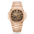 Patek Philippe Nautilus Moonphase Rose Gold Brown Dial 40mm  - watch for men