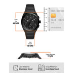 Fossil Everett Men’s Chronograph Watch – Black Stainless Steel with Black Dial | 42mm Bold Design | FS5797
