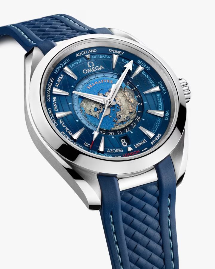 Omega Seamaster Aqua Terra 150M Co-Axial Master Chronometer Gmt Worldtimer 43mm Dark Blue