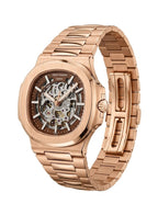 Patek Philippe Patek Philippe Nautilus Skeleton Automatic Watch – Rose Gold Finish, Brown Open-Heart Dial & Integrated Bracelet