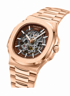 Patek Philippe Patek Philippe Nautilus Skeleton Automatic Watch – Rose Gold Finish, Brown Open-Heart Dial & Integrated Bracelet