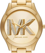 Michael Kors MK4732 Women’s Gold Dial Gold Stainless Steel Crystal Logo Watch
