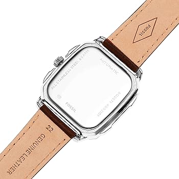 Fossil Inscription Automatic Skeleton Watch – Blue Dial with Brown Leather Strap (Model BQ2571)