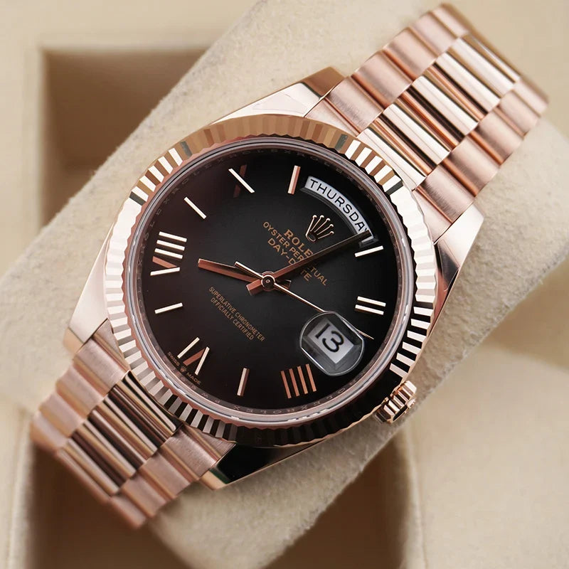 Rolex Day-Date "President" 40mm Everose Gold Slate Roman Ombre "Smoke" Dial