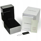 ساعة يد رجالية كرونوغراف جياني من إمبوريو أرماني AR0399 مينا فضي ستانلس ستيل بلونين