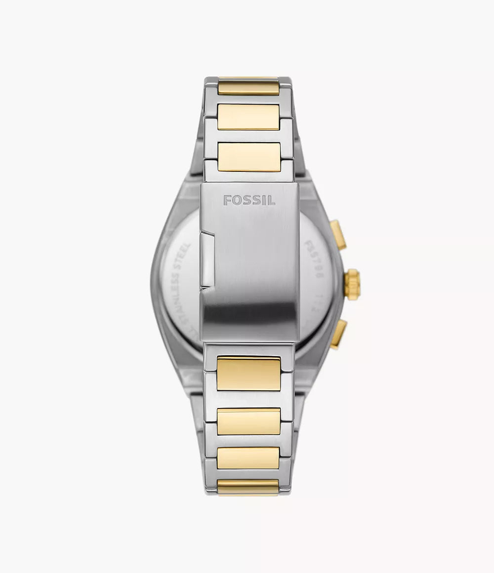 Fossil Everett Chronograph Two-Tone Stainless Steel Watch – FS5796