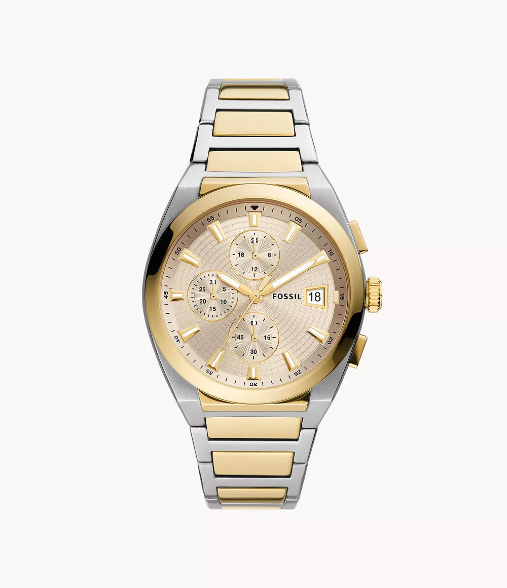 Fossil Everett Chronograph Two-Tone Stainless Steel Watch – FS5796