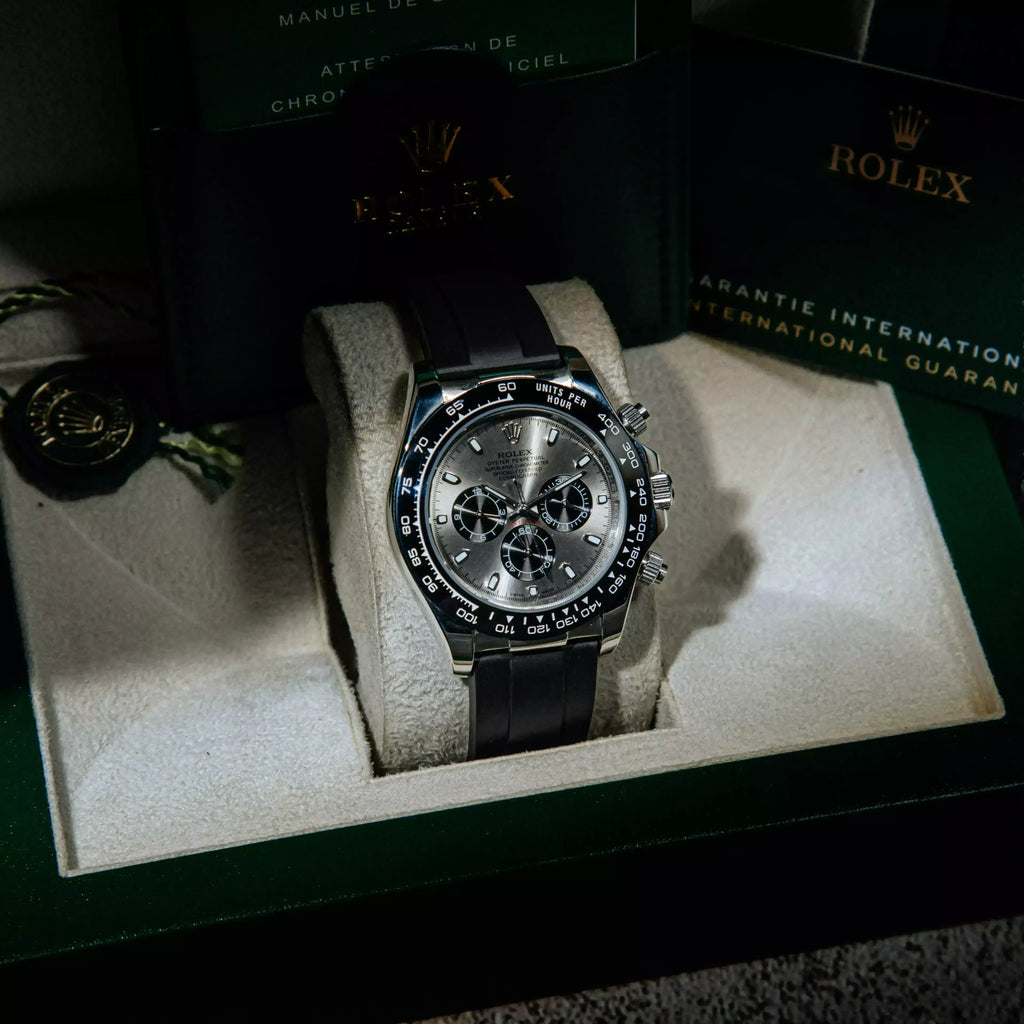 Rolex Cosmograph Daytona – Grey Dial & Black Ceramic Bezel & Rubber Oysterflex Strap