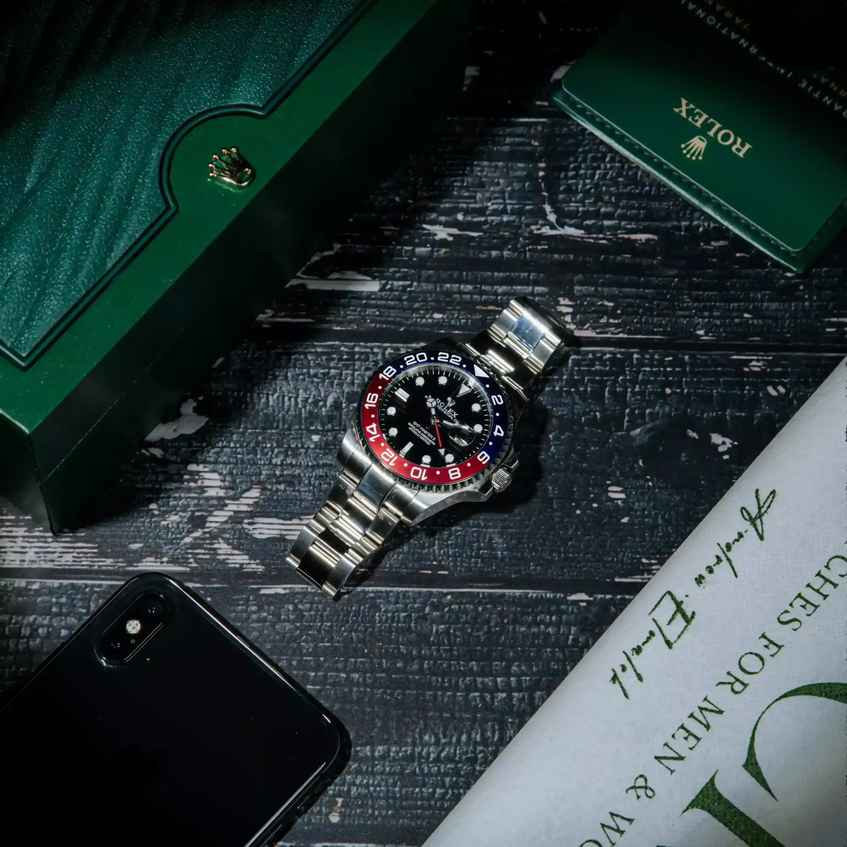 Rolex GMT-Master II “Pepsi” – Black Dial & Red-Blue Bezel Oyster Bracelet