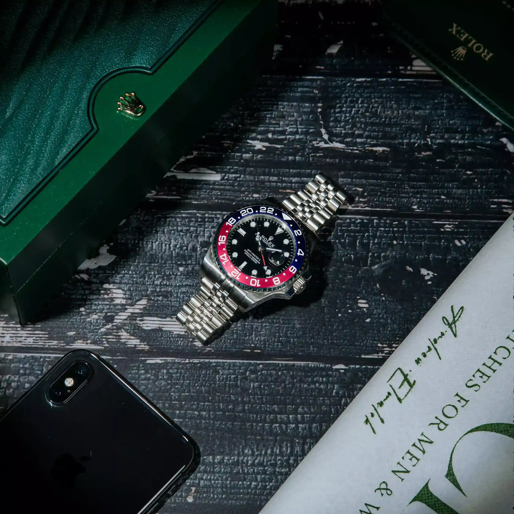 Rolex GMT-Master II “Pepsi” – Black Dial & Red-Blue Ceramic Bezel Jubilee Bracelet