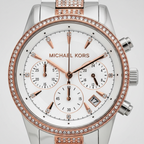 Michael Kors MK6651 Ritz Women’s Silver Dial Two-Tone Stainless Steel Chronograph Watch