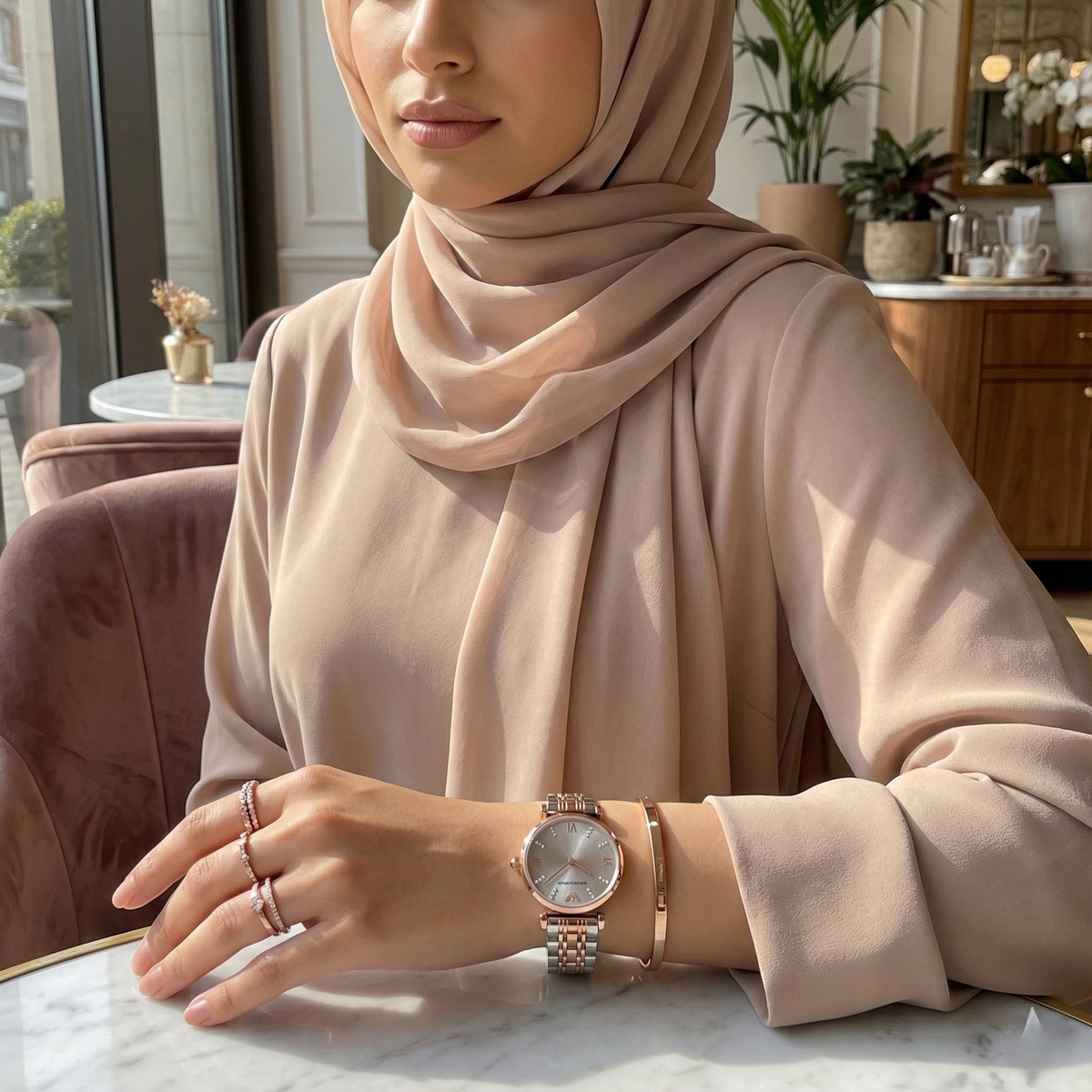 Emporio Armani Gianni T-Bar AR1840 Women's Rose Gold-Tone Luxury Watch