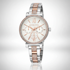 Michael Kors MK4353 Sofie Women’s Silver Rose Gold Chronograph Crystal Watch