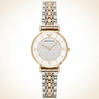 Emporio Armani AR2076 Women’s Crystal Dial Two-Tone Stainless Steel Gianni T-Bar Watch