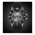 ساعة كرونوغراف Emporio Armani AR11515 للرجال مينا أسود وحزام سيليكون مقاومة للماء