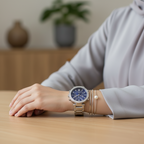 Michael Kors MK6117 Parker Women’s Blue Dial Silver Stainless Steel Chronograph Watch