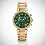 Michael Kors MK6263 Parker Women’s Green Dial Gold Chronograph Watch