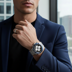 Michael Kors MK8749 Men’s Black Dial Silver Stainless Steel Bayville Chronograph Watch