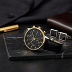 Tommy Hilfiger Leonard 1791986 Men’s Multi-Function Black Leather Watch