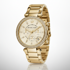 Michael Kors MK5354 Parker Women’s Gold Dial Gold-Tone Chronograph Watch