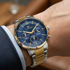 Tommy Hilfiger 1710710 Men’s Multi-Function Watch – Blue Dial & Two-Tone Gold/Silver Stainless-Steel Bracelet