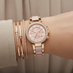 Michael Kors MK6326 Parker Women’s Blush Dial Gold Stainless Steel Chronograph Watch