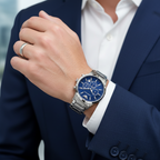 Emporio Armani AR2448 Men’s Blue Dial Stainless Steel Renato Chronograph Watch