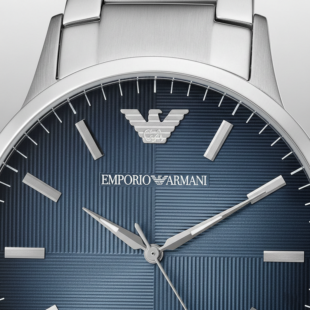 Emporio Armani AR2472 Men’s Blue Dial Stainless Steel Renato Watch