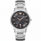 Emporio Armani AR11179 Men’s Black Dial Stainless Steel Renato Watch