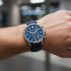 Michael Kors MK8617 Men’s Blue Dial Blue Leather Strap Gage Chronograph Watch