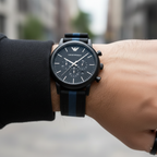 Emporio Armani Luigi AR1948 Chronograph Black Fabric Watch