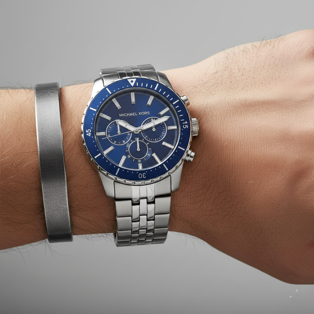 Michael Kors MK7155 Men’s Blue Dial Stainless Steel Cunningham Chronograph Watch