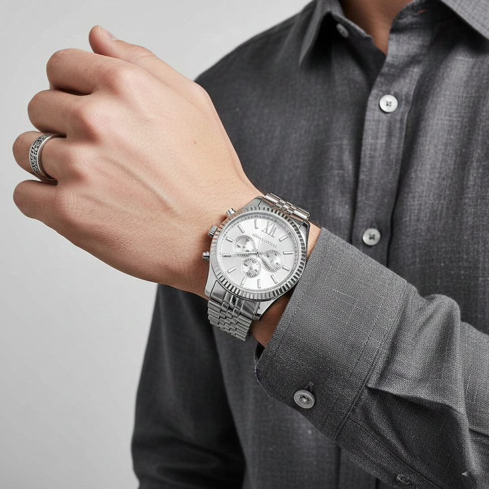 Michael Kors MK8405 Men’s Silver Dial Silver Stainless Steel Chronograph Watch
