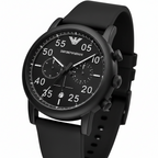 Emporio Armani AR11133 Men’s Black Dial Black Silicone Chronograph Watch
