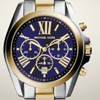 Michael Kors MK5976 Bradshaw Women’s Navy Dial Two-Tone Stainless Steel Chronograph Watch
