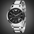 Emporio Armani AR2434 Men’s Black Dial Stainless Steel Renato Watch