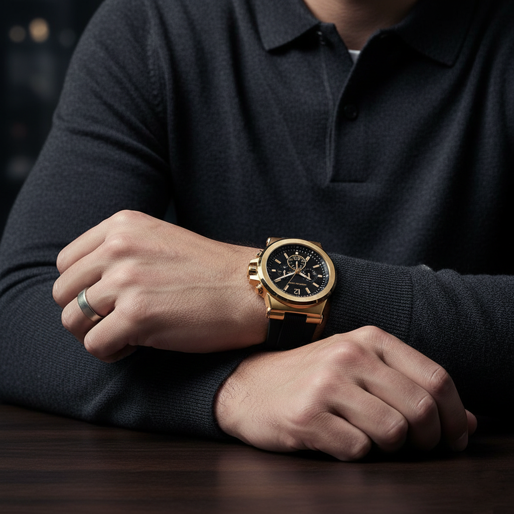 Michael Kors MK8445 Men’s Black Dial Black Rubber Strap Chronograph Watch