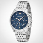 Emporio Armani AR1974 Men’s Blue Dial Stainless Steel Zeta Chronograph Watch